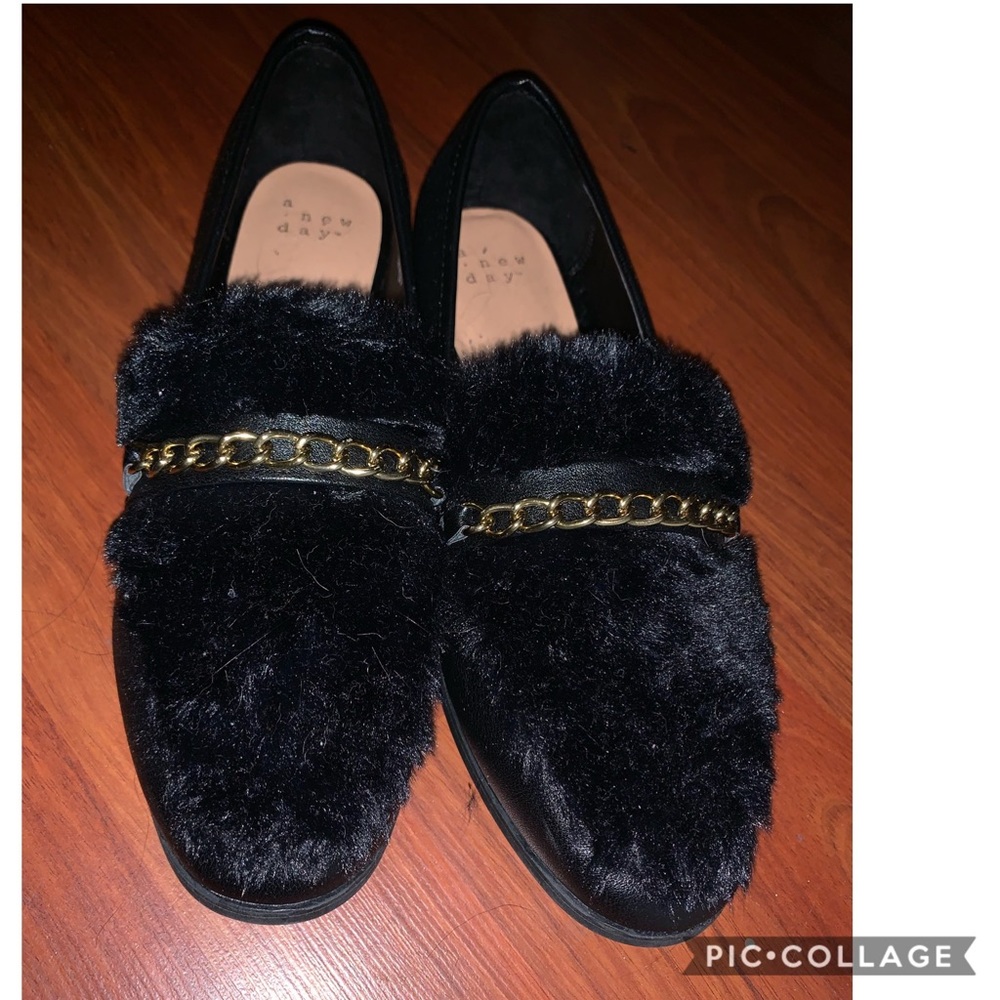 A New Day Faux Fur Loafers Brand New!